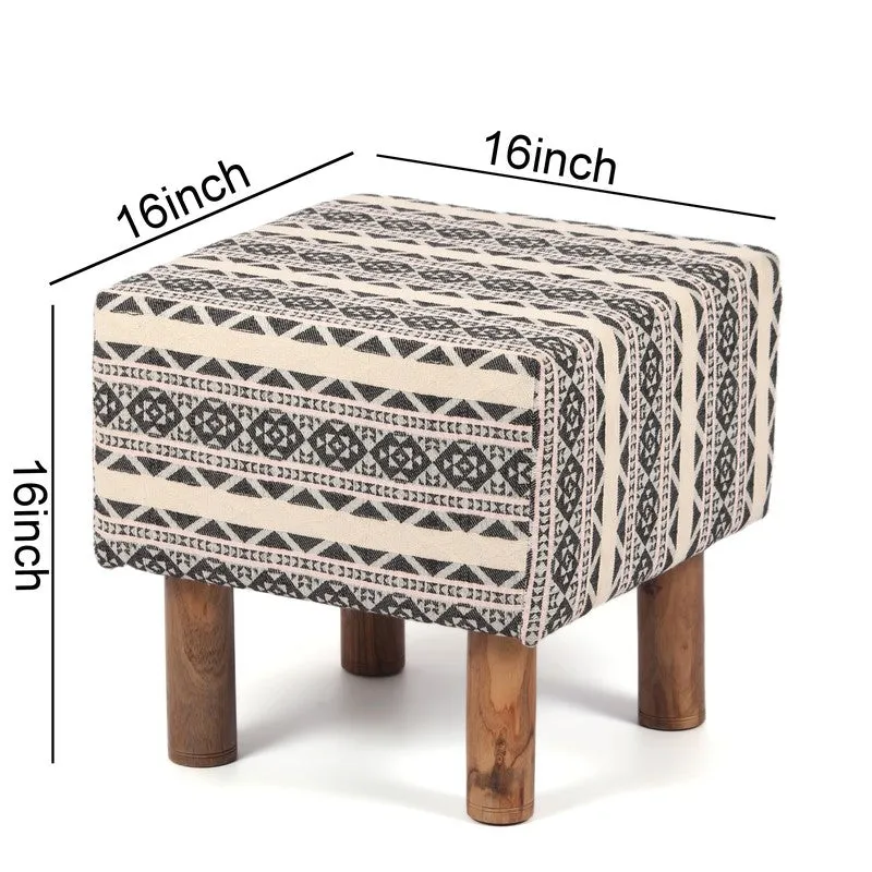 Srixon Acacia Wooden Ottomans (Multicolor) - Set Of Two media 11