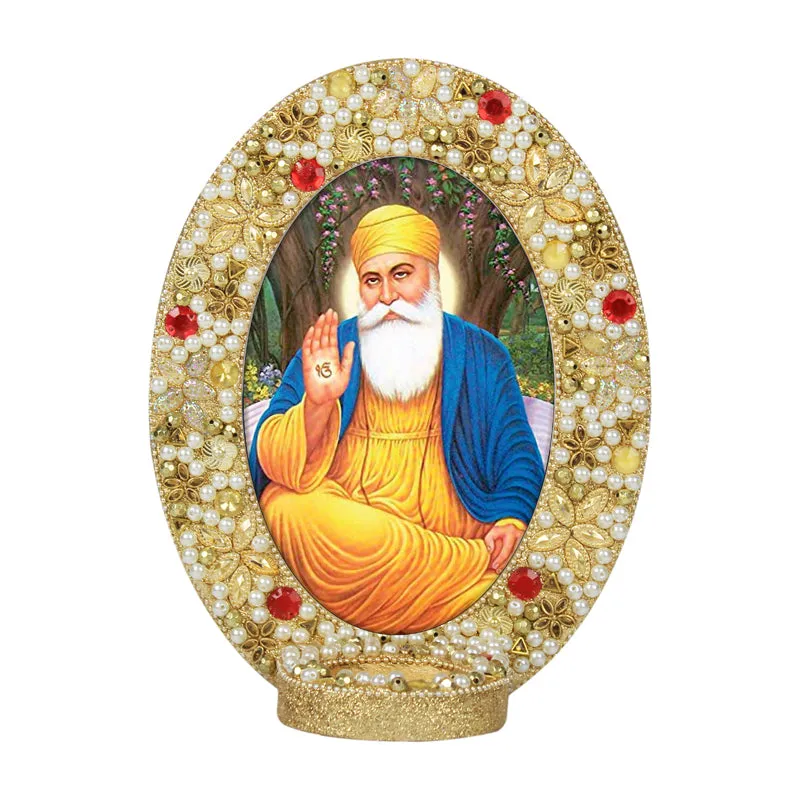 Guru Nanak Dev Ornate Photo Frame - Oval media 4