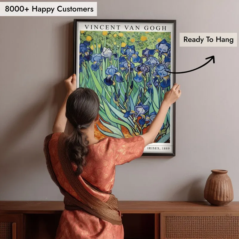 Irises Vincent Van Gogh Archival Canvas Wall Painting - Black Frame media 6