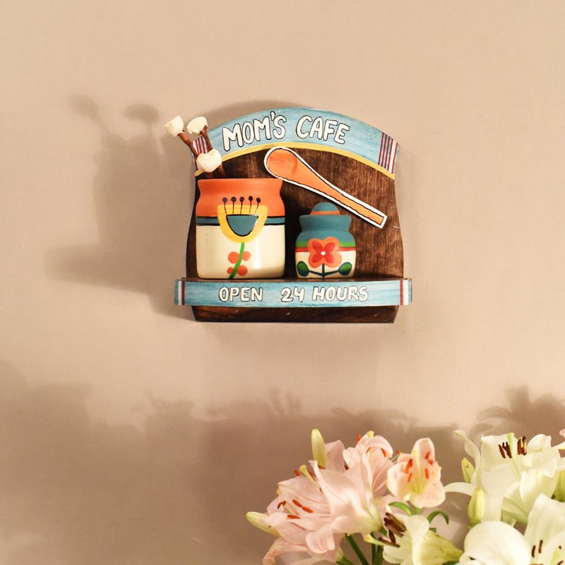 24 Hours Cafe Wood & Ceramic Wall Accent - Three Piece Set