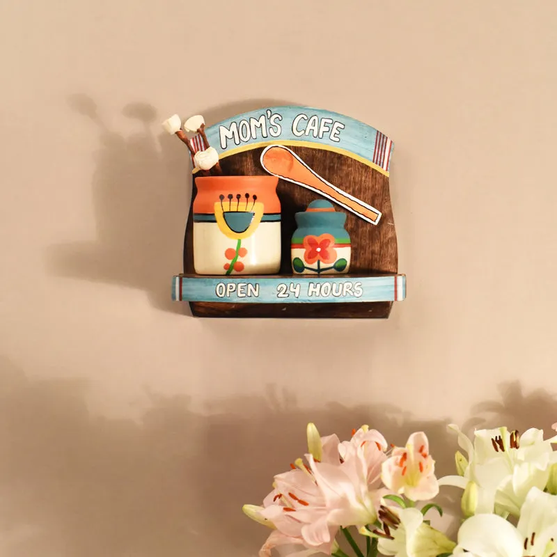 24 Hours Cafe Wood & Ceramic Wall Accent - Three Piece Set media 1