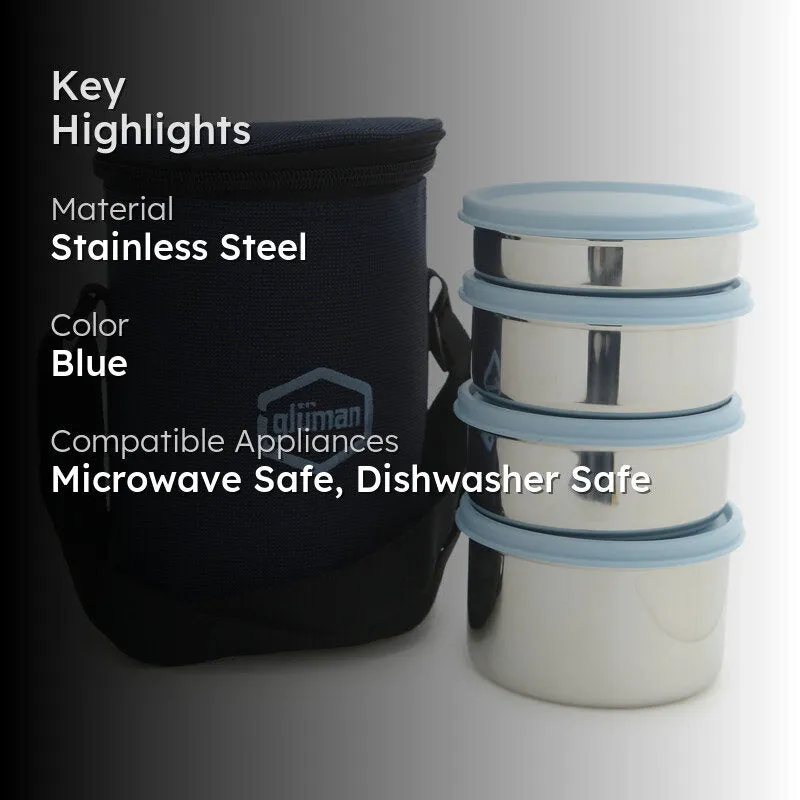 Darian Blue Lunch Box (500 ml/350 ml/200 ml) - Five Piece Set media 2