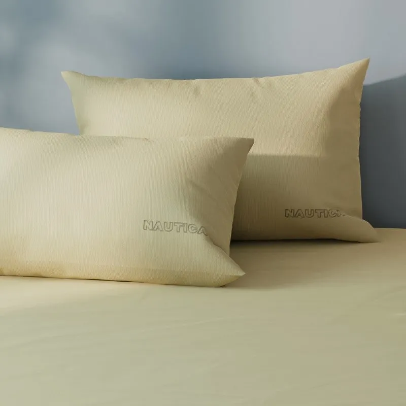 Nautica Cove Accent Solid Cotton Bedsheet (Yellow) - 400 TC media 5