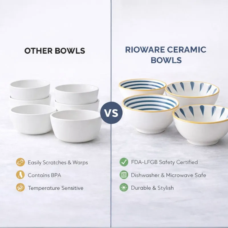 Rioware Dine Calm Ceramic Snack Bowls (250 mL Each) - Set of Four media 7