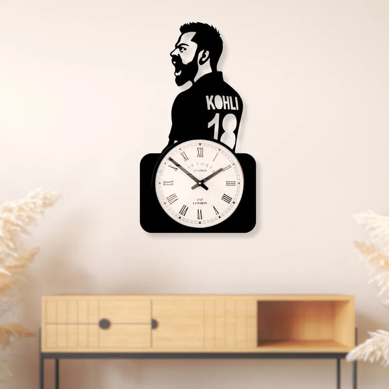 Kohli Steel Analog Wall Clock - Black media 3