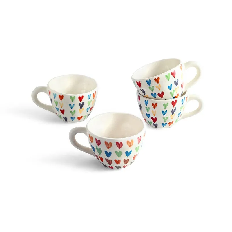Colourfull Ceramic Coffee Mug (270 mL Each) - Set Of Four media 3