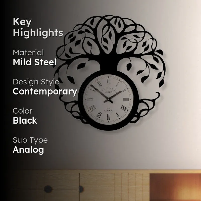 Bodhi Steel Analog Wall Clock - Black media 2