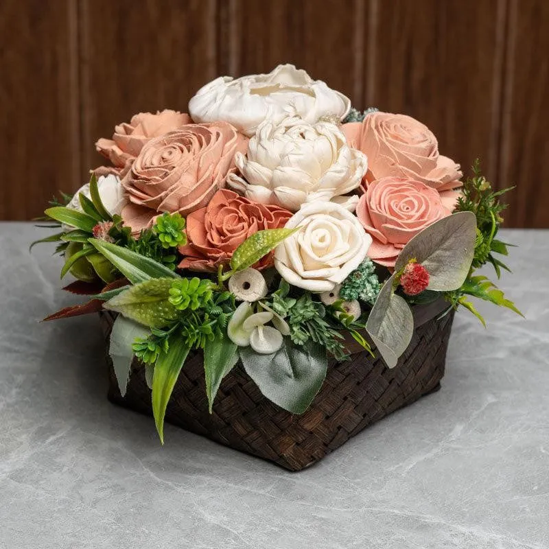 Ember Solawood Artificial Flower With Cane Basket media 3
