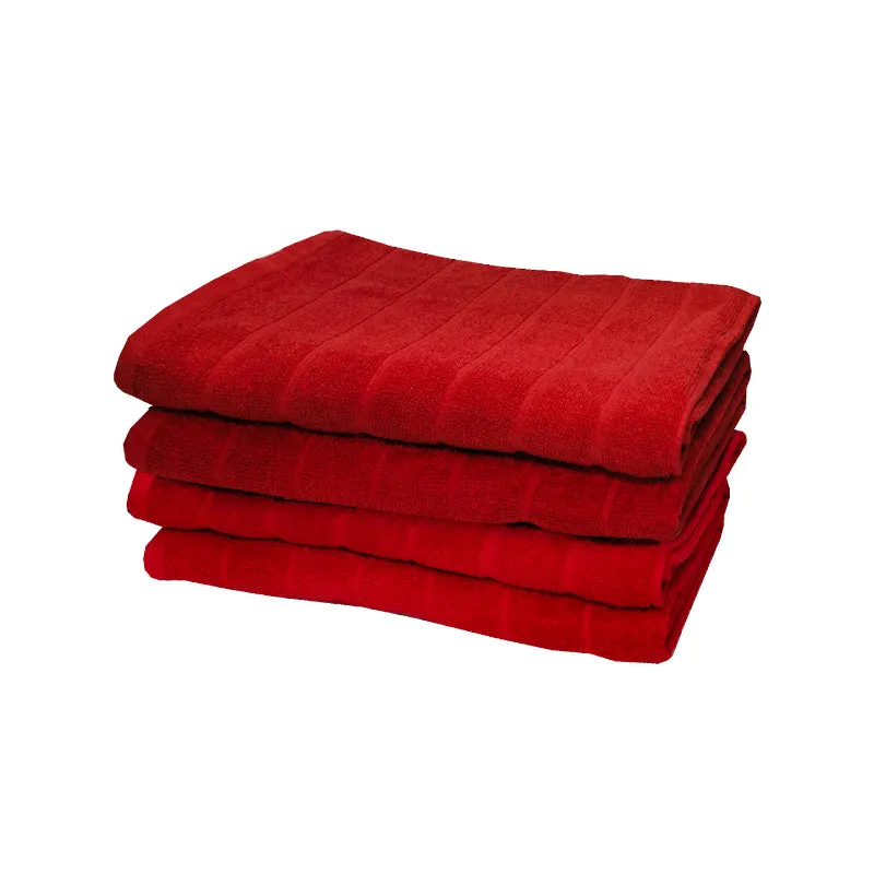 Sarda Bath Towel (Red) - Set Of Four media 5
