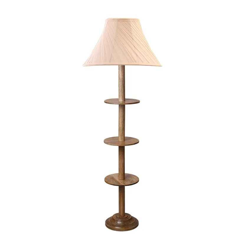TierShimmer Conical Wooden Floor Lamp - White media 5