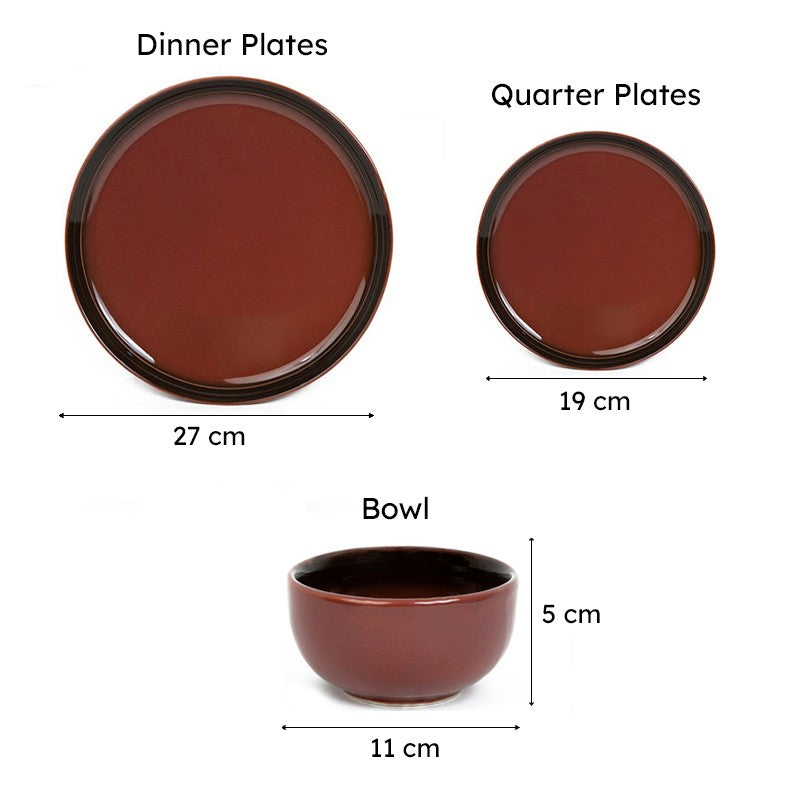 Caspian Porcelain Dinner Set (Brown) - 18 Piece Set media 9
