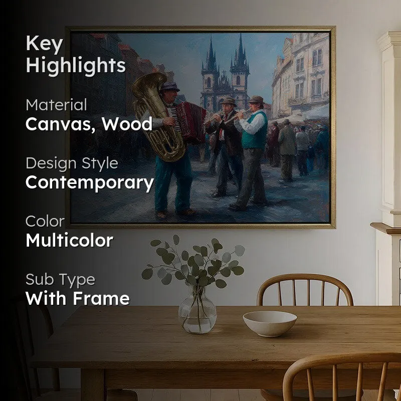 Oldcity Rhythm Canvas Wall Painting With Frame media 2