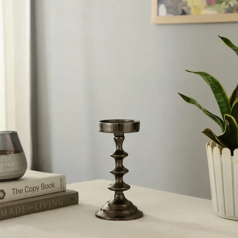 Elegant Pedestal Candle Holder - Black media 3
