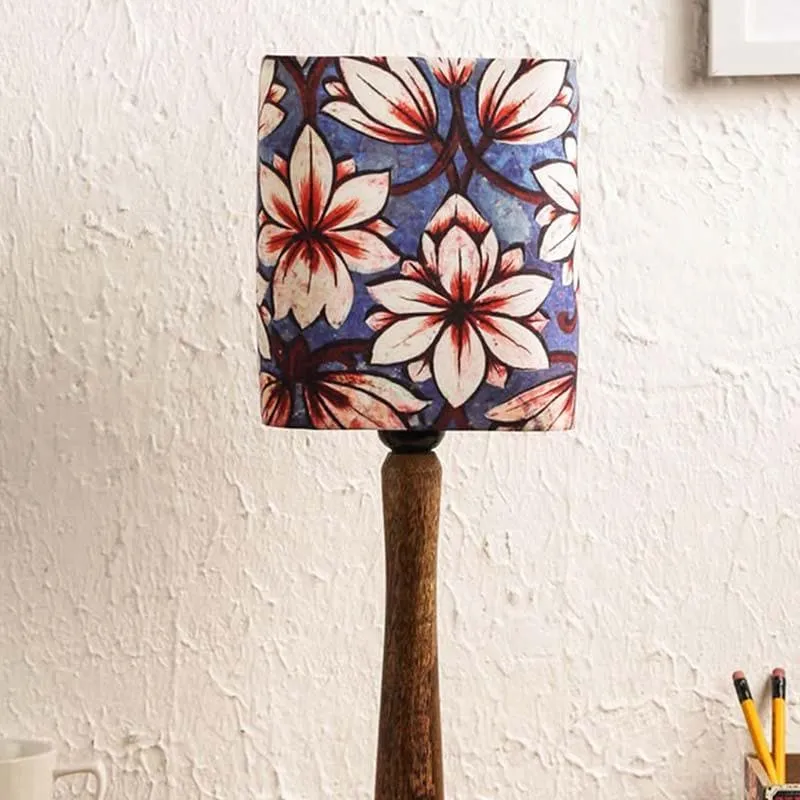 Indigo Blossoms Fabric Table Lamp - Multicolor media 4
