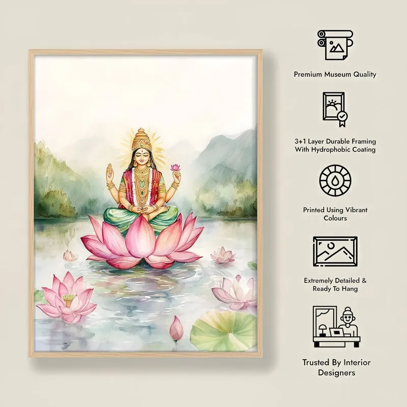 Vishnupriya Spiritual Archival Paper Wall Painting - Natural Brown Frame media 8