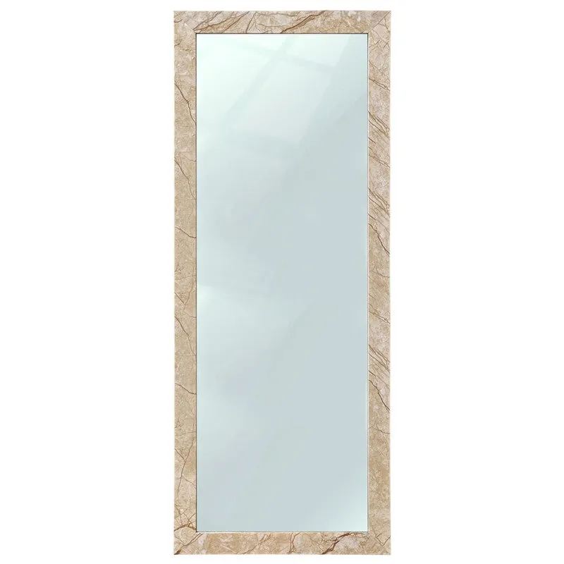 Earthy Glass Wall Mirror With Wooden Frame media 4