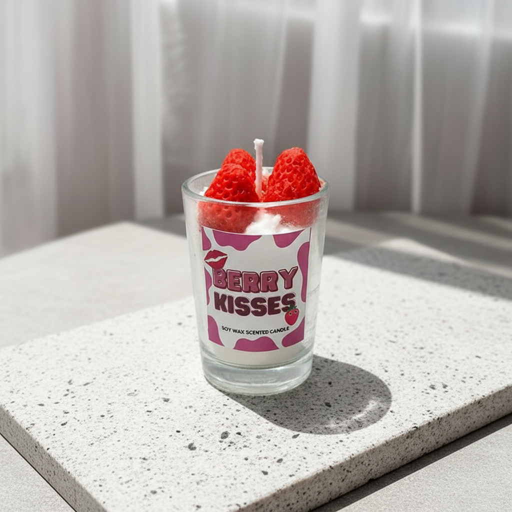 Berry Light Strawberry Scented Soy Wax Candle