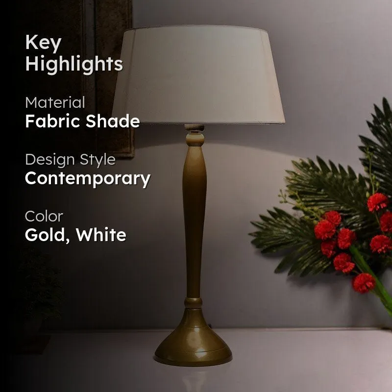 Royal Ovoid Gold Fabric Table Lamp - Gold media 2