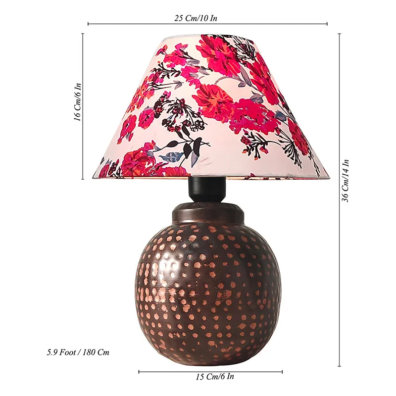 Rosa Damask Metal Fabric Table Lamp - Multicolor media 6