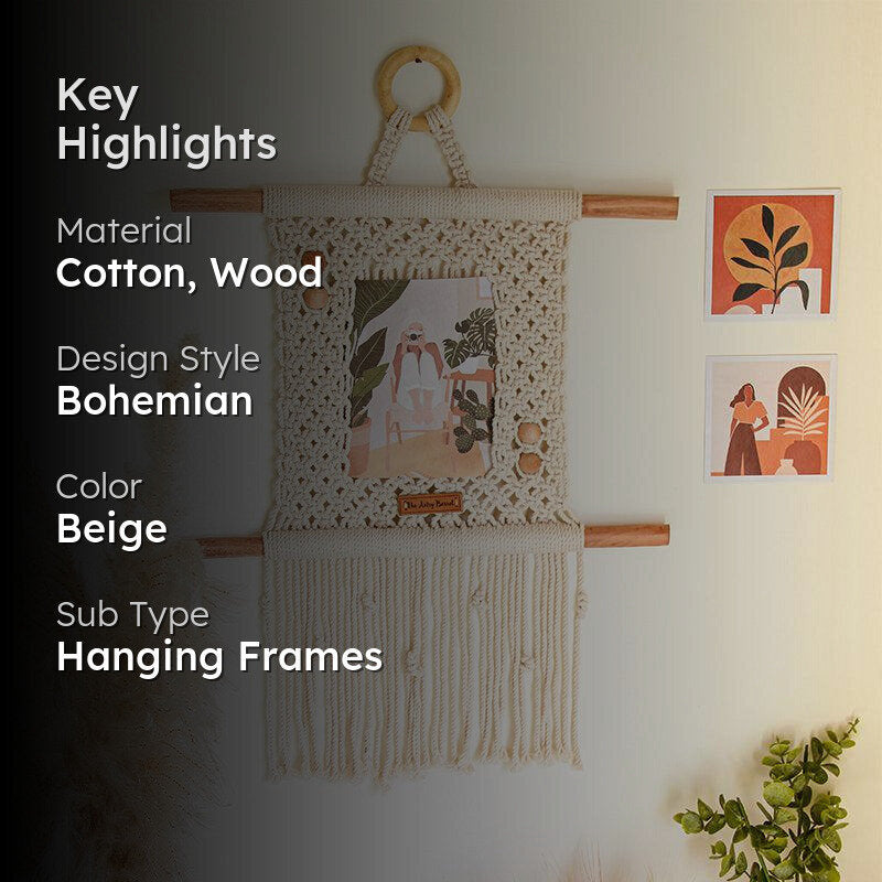 Nyles Boho Handcrafted Macrame Photo Frame media 2