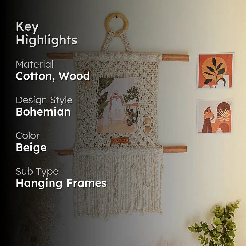 Nyles Boho Handcrafted Macrame Photo Frame media 2
