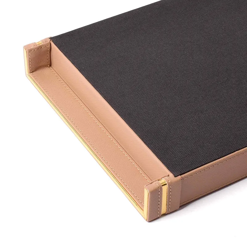 Ceastra Faux Leather Serving Tray - Beige media 6