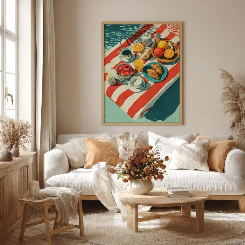Brunch Bloom Canvas Wall Painting - Brown Frame media 4