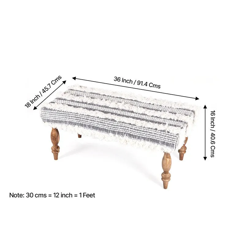 Cazro Sheesham Wooden Bench - Grey media 11