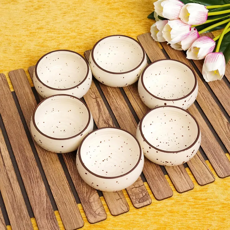 Cera Specks Snack Bowl (Brown, Ivory) - Set Of Six media 1