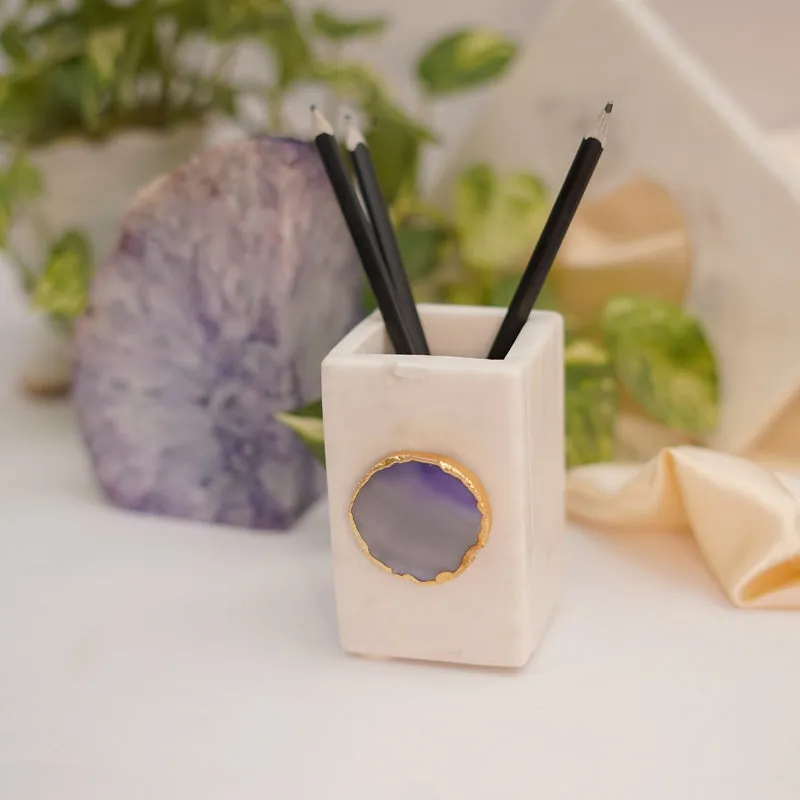 Kade Marble Agate Stationary Holder - Purple media 3