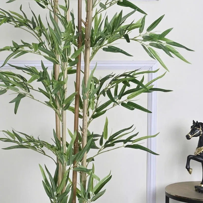 Artificial Bamboo Plant With Pot (Black) - 5.9 Feet media 5