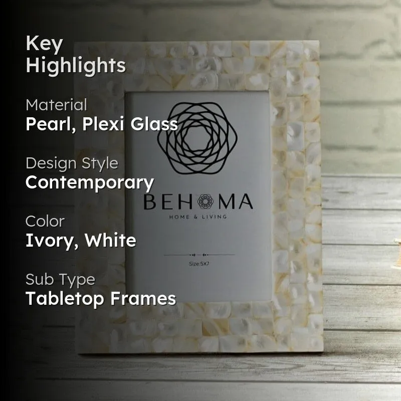 Pearl Perfect Table Photo Frame - White media 2