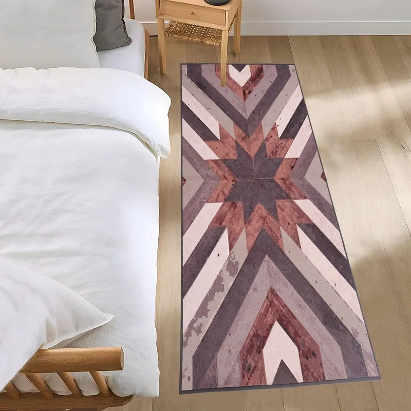 Diagonal Geometry Anti-Skid Nylon Runner Rug media 3