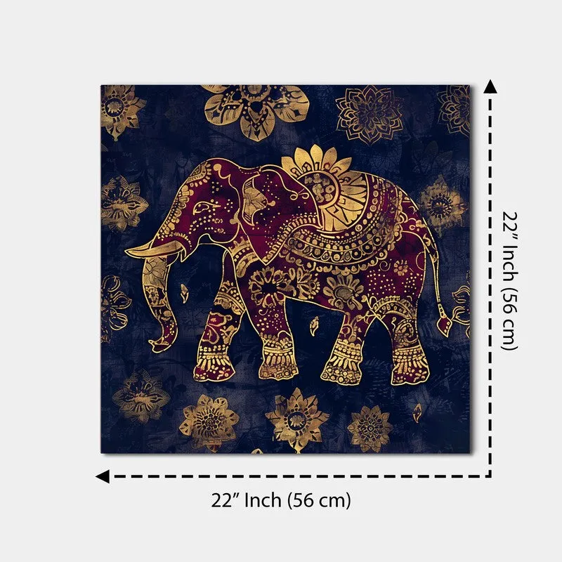 Royal Grace Elephant Wall Painting media 7