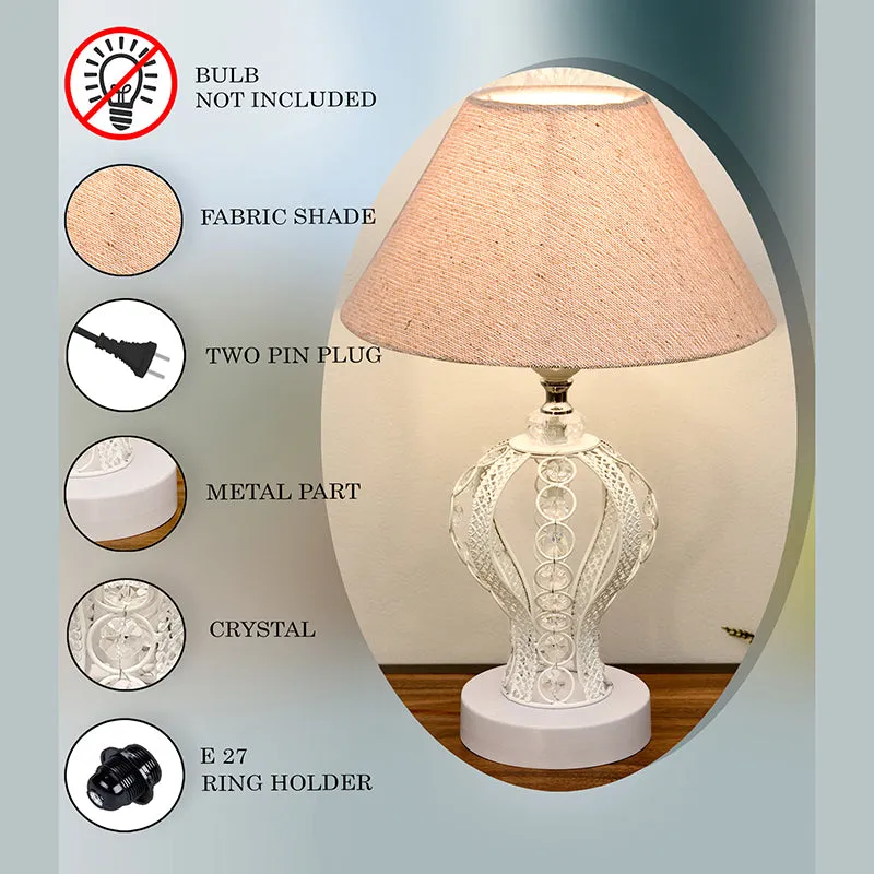 Irelle Fey Metal Table Lamp - Beige,White media 5
