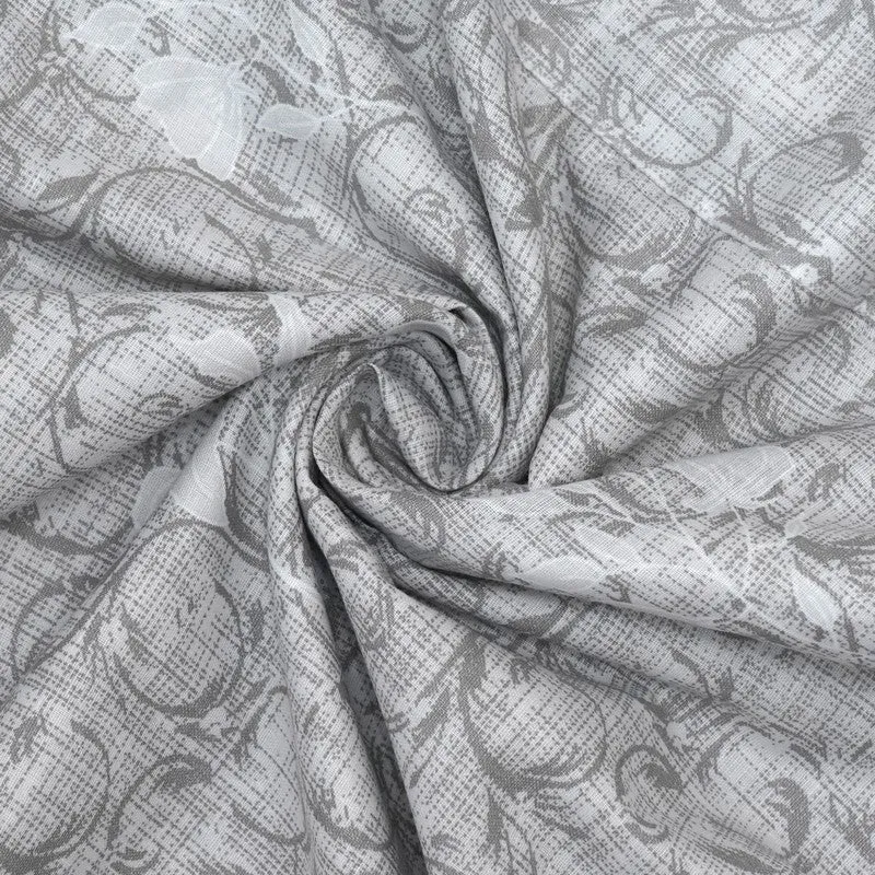 Little Petals Printed Cotton Dohar (Grey) - 120 GSM media 6