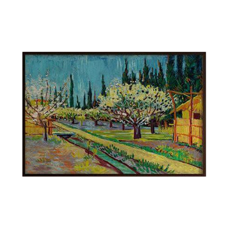 Orchard Bordered By Cypresses By Vincent Van Gogh - Black Frame media 6