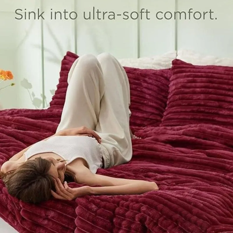 SleepScape Faux Fabric Blanket (Maroon)- 300 GSM media 6