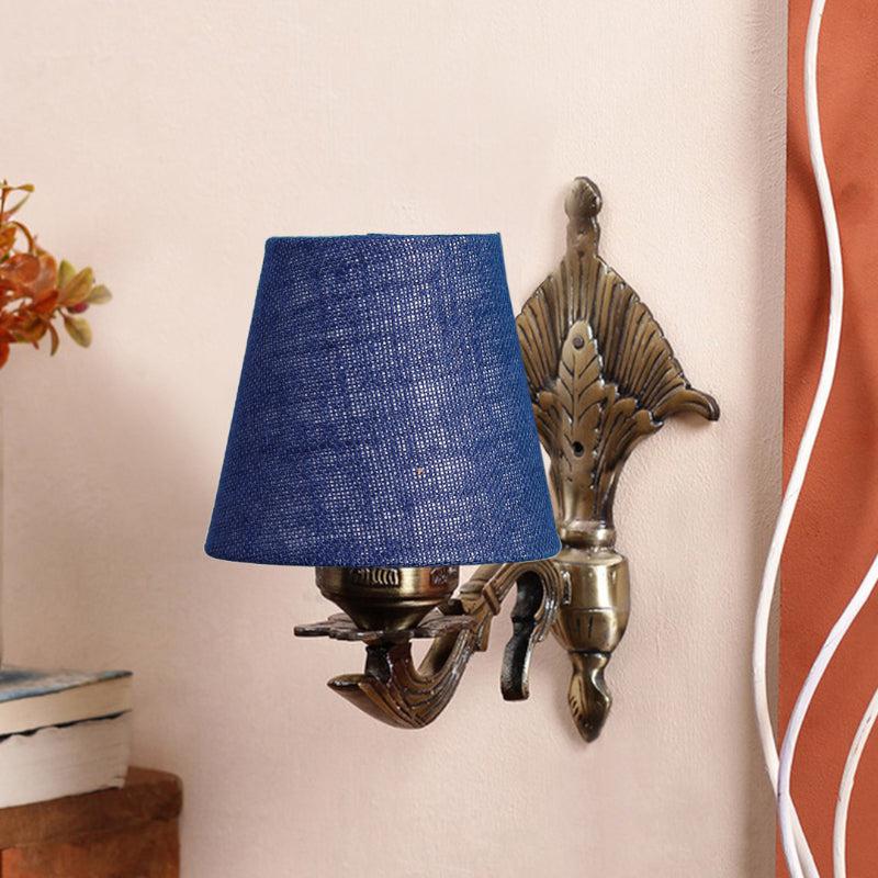 Magda Masique Conical Fabric & Metal Wall Lamp - Blue media 3