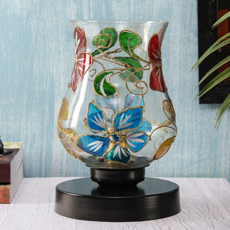 Astryx Mosaic Glass Table Lamp With Wooden Base - Multicolor media 3
