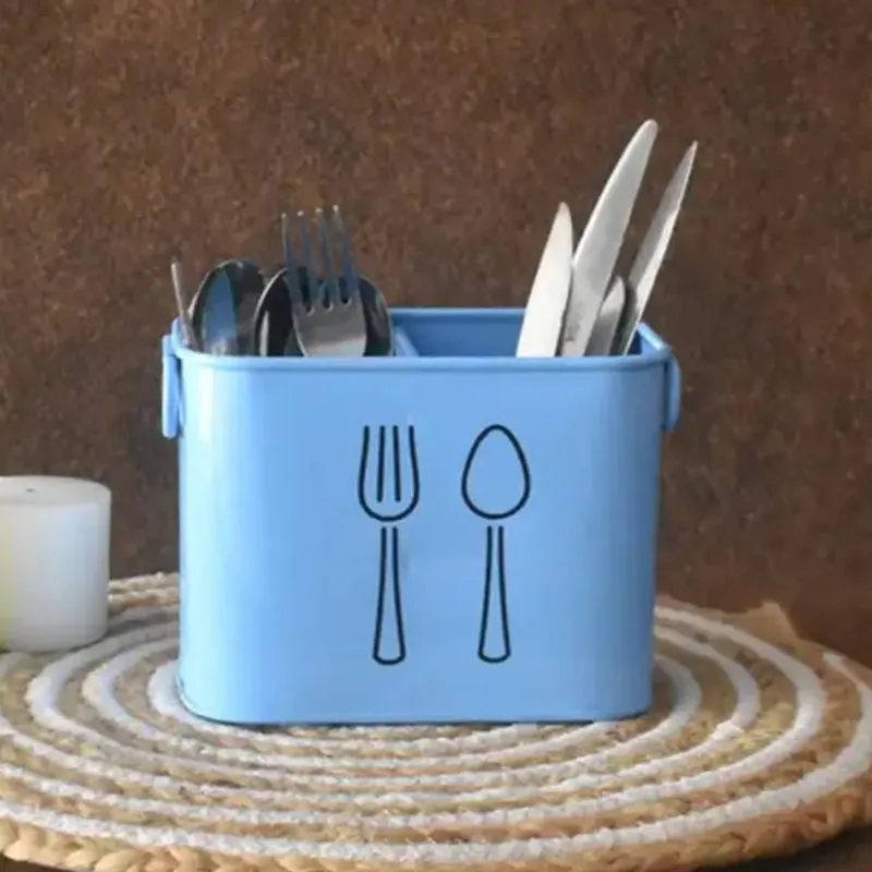 Fork & Order Metal Cutlery Holder - Blue media 3