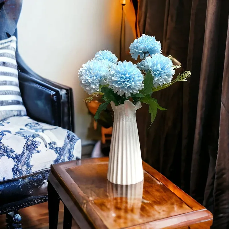 Hortensia Chrysanthemum Artificial Flower - Blue media 3