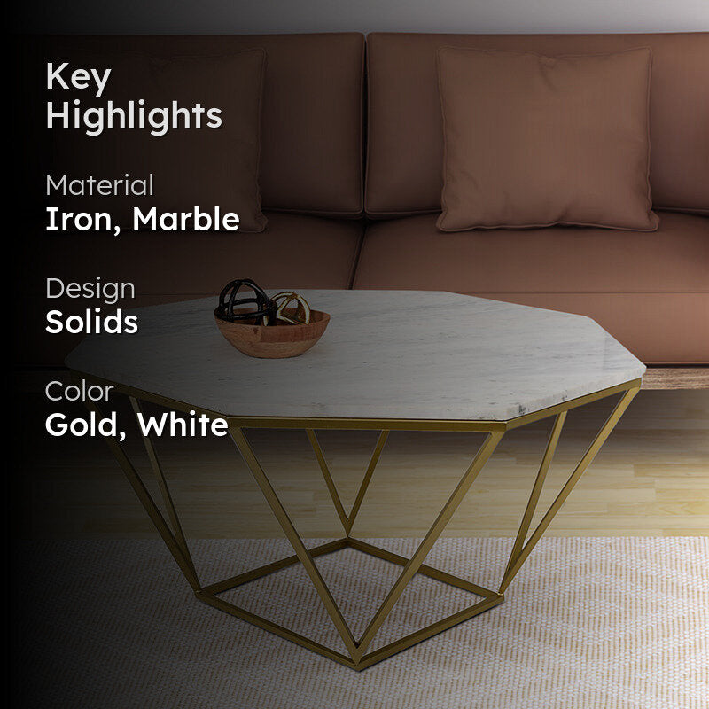 Marbihex I Marble & Iron Side Table media 2