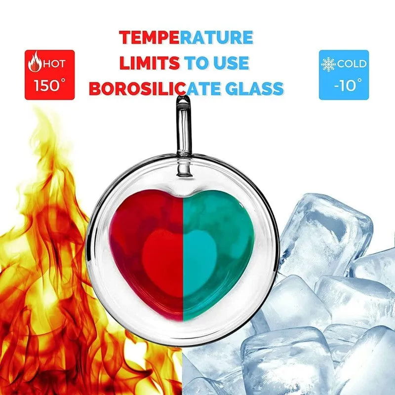 Heart Glass Coffee Mug (150 mL Each) - Set Of Two media 6