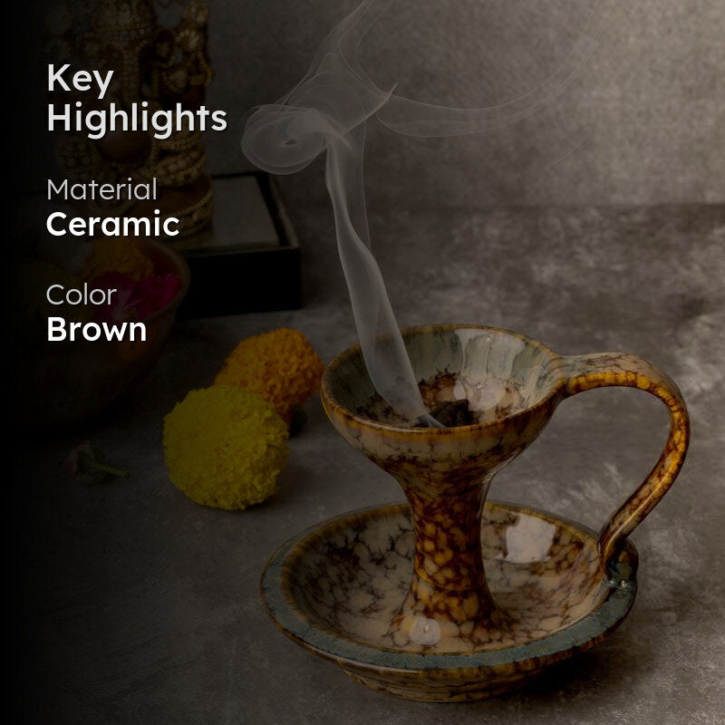 Sacred Incense Holder - Brown & Blue media 2