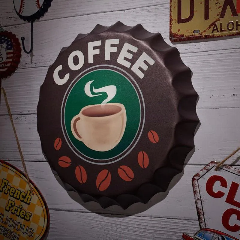 Coffee Bottle Cap Metal Wall Accent media 1