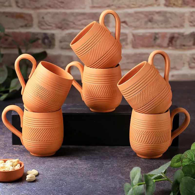 Srishti Terracotta Coffee Mug (250 mL Each) - Set of Six media 1