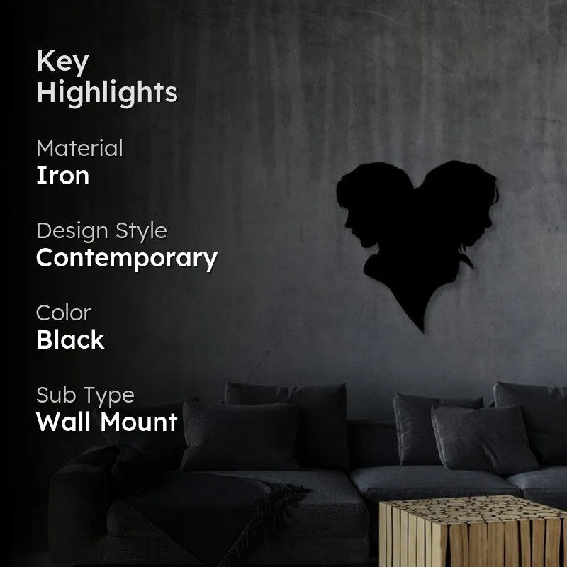 Couple Black Iron Wall Accent media 2