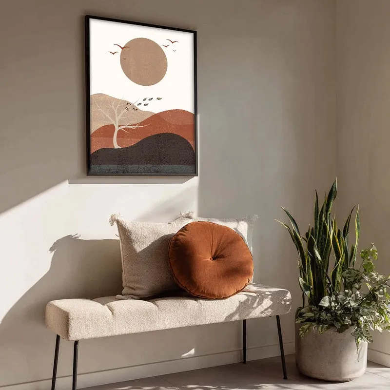 Earthen Rhythm Canvas Wall Painting With Black Frame media 4