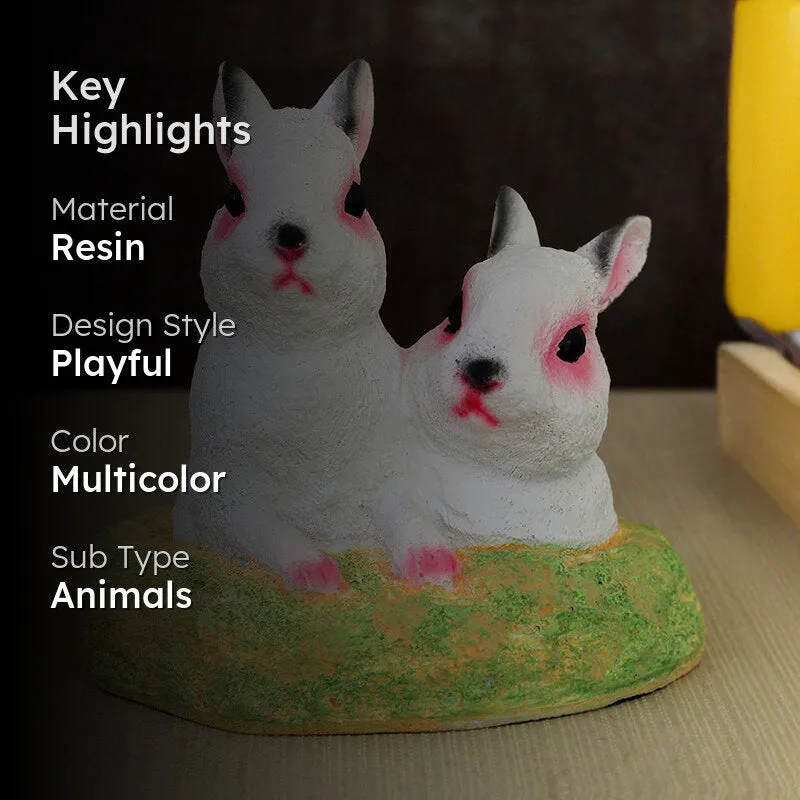 Bunny Duo Resin Showpiece media 2